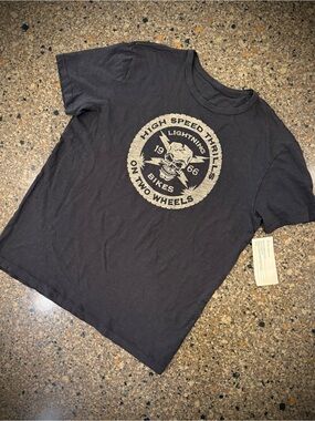 Johnson Motors “Lightning Bikes” vintage slub moto tee. NWT